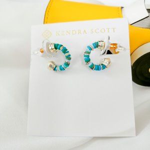 Sea Green Mix Reece Gold Huggie Earrings | NEW